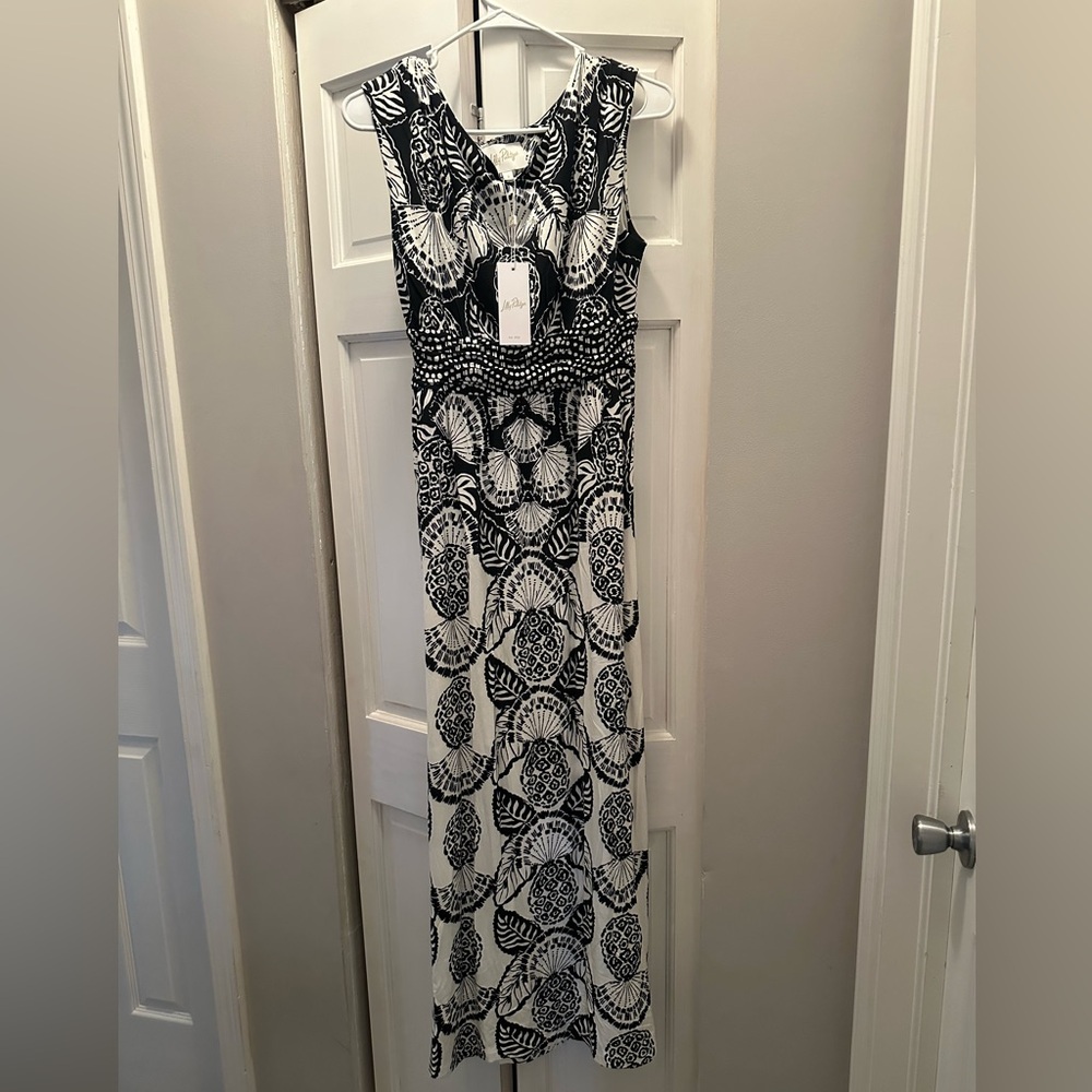 NWT LILLY PULITZER HOLLAND MAXI DRESS SIZE S PINEAPPLE PRINCESS ENGINEERED